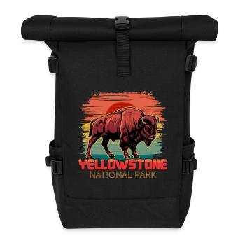 Buffalo Yellowstone National Park - Roll Top Backpack - black - Front