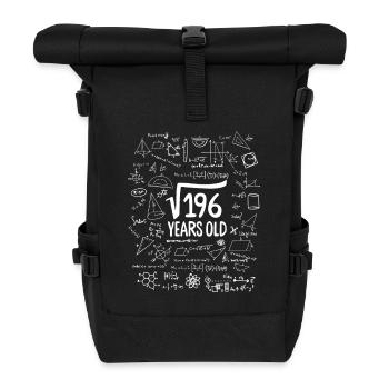 Square Root of 196 14th Birthday 14 Years Old Math - Roll Top Backpack - black - Front