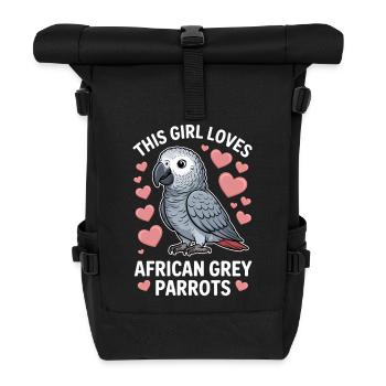 Graupapagei Sprüche Lustiges Graupapagei Geschenk  - Rolltop Rucksack - Schwarz - Vorne