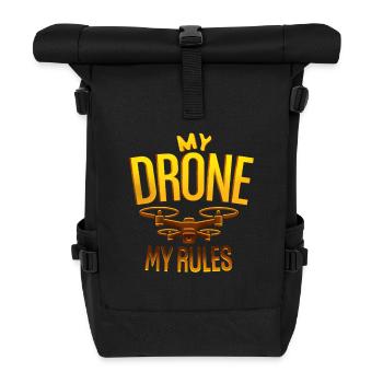 Drone my rules Drohnenpilot - Rolltop Rucksack - Schwarz - Vorne