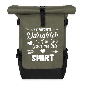 Lustiges Mama-Shirt – Geschenk von Schwiegertochter - Rolltop Rucksack - Olive/Schwarz - Vorne