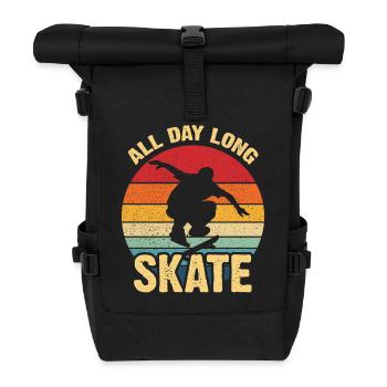 Ganztägiger Skate Retro Sunset - Rolltop Rucksack - Schwarz - Vorne