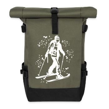 Alpine skier Winter sports Ski touring - Roll Top Backpack - olive/black - Front