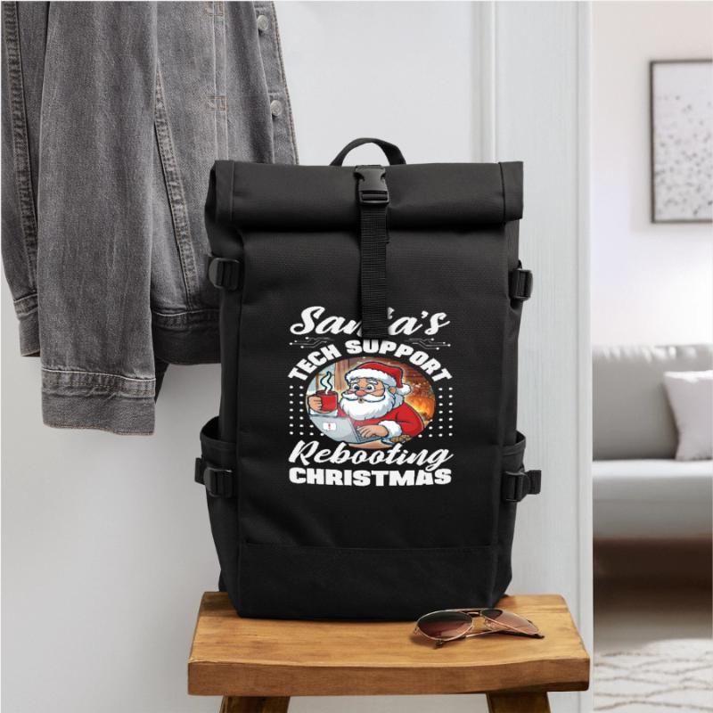 Weihnachtsmann Tech Support Weihnachten IT Rolltop Rucksack