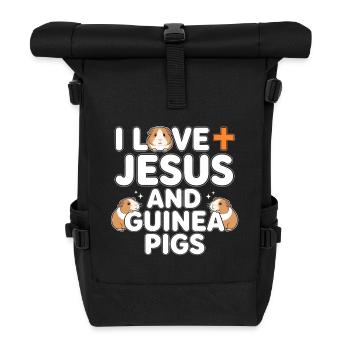 Ich liebe Jesus und Meerschweinchen - Rolltop Rucksack - Schwarz - Vorne