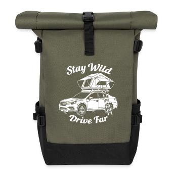 Rooftop Tent Offroad Shirt for Adventure Campers - Roll Top Backpack - olive/black - Front