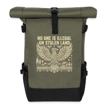 Personne n’est illégal sur des terres volées - Sac à dos roll top - olive/noir - Devant