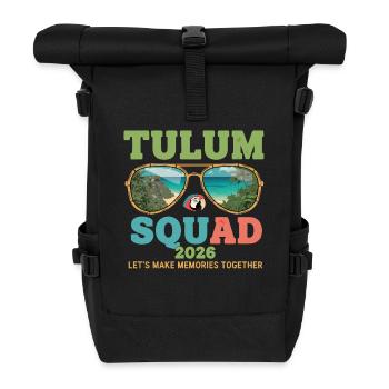 Tulum Squad 2026 Urlaub - Rolltop Rucksack - Schwarz - Vorne