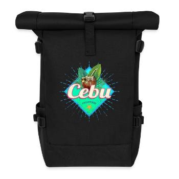 Cebu Insel Philippinen Kokosnuss Retro Souvenir - Sac à dos roll top - noir - Devant