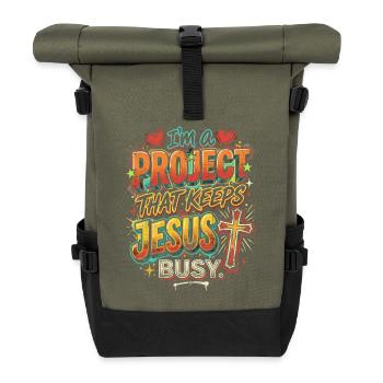 Projet qui occupe Jésus - Sac à dos roll top - olive/noir - Devant