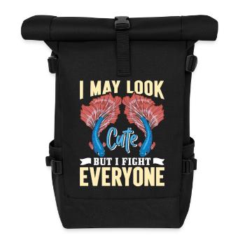 Betta Fish Keeper Aquarium Fish Tank Siamese - Rolltop Rucksack - Schwarz - Vorne
