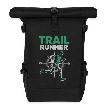 Trail Running - un coureur dans la nature - Sac à dos roll top - noir - Devant