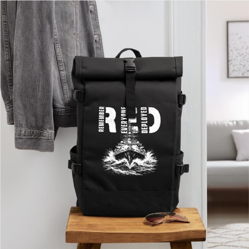 RED Remember Everyone Deployed Support Troops Rolltop Rucksack