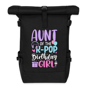 Aunt Of The K Pop Birthday Girl - Rolltop Rucksack - Schwarz - Vorne