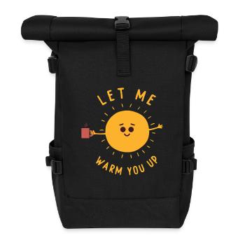Cute Sun Cartoon Costume Sunshine Let Me Warm You - Roll Top Backpack - black - Front
