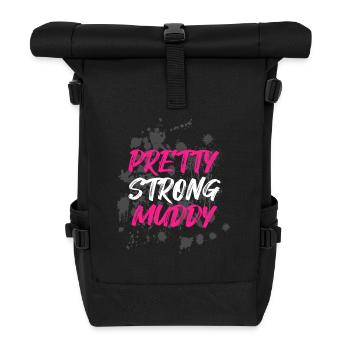 Pretty Strong Muddy Schlammlauf Mud Run Muddy Race - Rolltop Rucksack - Schwarz - Vorne