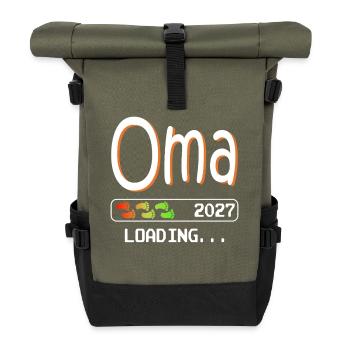 Grandma-to-be 2027 loading future grandmother - Roll Top Backpack - olive/black - Front