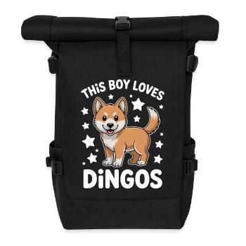 Dingo Sprüche Dingos Lustiges Dingo Geschenk - Rolltop Rucksack - Schwarz - Vorne