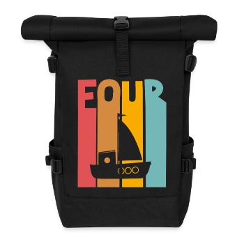 4th Birthday Sailboat - Roll Top Backpack - black - Front