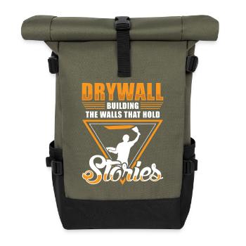 Drywall Drywall Builder Drywall Fitter - Roll Top Backpack - olive/black - Front