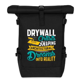 Drywall Drywall Builder Drywall Fitter - Roll Top Backpack - black - Front