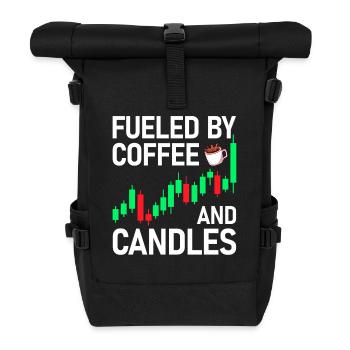 Coffee and candles Stock Market Stock Market Trader - Roll Top Backpack - black - Front