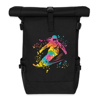 Alpine skiing Winter sports Nordic skiing - Roll Top Backpack - black - Front