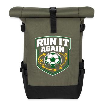 Fußballtraining Jugend-sport-trainer - Rolltop Rucksack - Olive/Schwarz - Vorne
