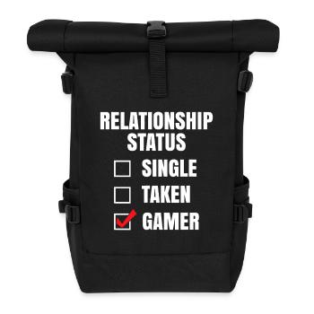 Beziehungsstatus: Gamer - Rolltop Rucksack - Schwarz - Vorne