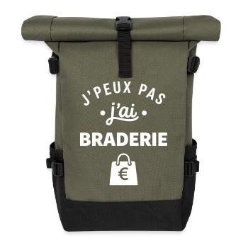 J'peux pas j'ai Braderie - Sac à dos roll top - olive/noir - Devant