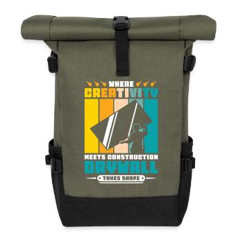 Drywall Drywall Builder Drywall Fitter - Roll Top Backpack - olive/black - Front