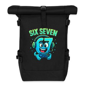 Six Seven Gamer Mascot Italian Brainrot Gaming - Roll Top Backpack - black - Front
