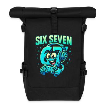 Six Seven Gamer Mascot Italian Brainrot Gaming - Roll Top Backpack - black - Front