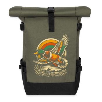 duck shooting - Roll Top Backpack - olive/black - Front