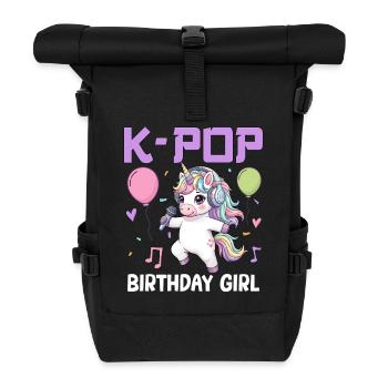 K Pop Birthday Girl - Rolltop Rucksack - Schwarz - Vorne