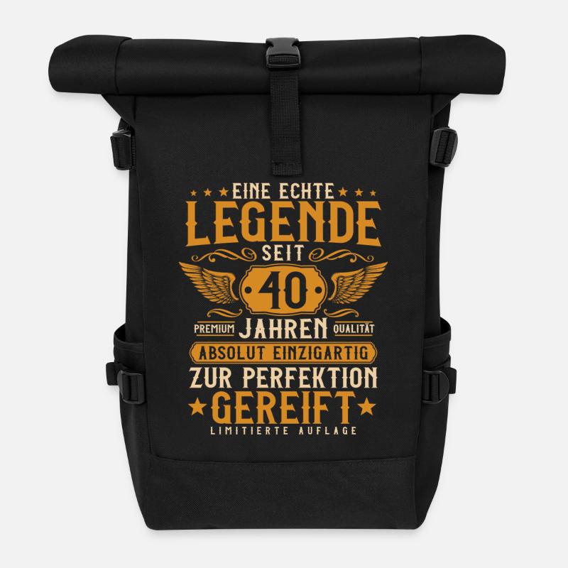 40 Jahre Legende - 40 Geburtstag Vintage Geschenk - Rolltop Rucksack - Schwarz
