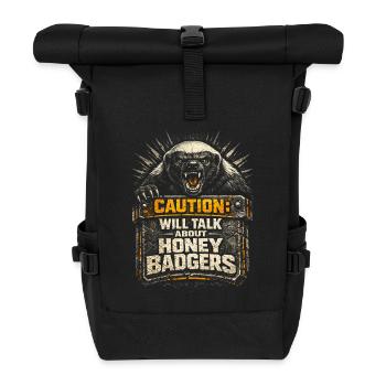 Honey Badger Honey Badger Animal - Roll Top Backpack - black - Front