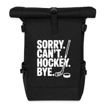 Entschuldigung. Geht nicht. Eishockey. Tschüss. - Rolltop Rucksack - Schwarz - Vorne