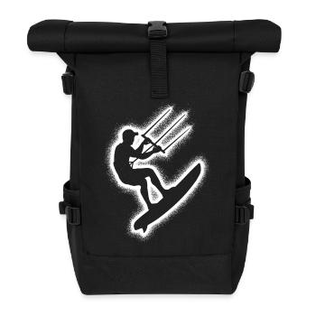 Kite Surfing Kitesurf Kinder Herren Kitesurfen - Rolltop Rucksack - Schwarz - Vorne
