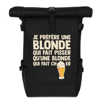 Humour Blonde Bière Beauf Apéro Bistrot Drôle bbq - Sac à dos roll top - noir - Devant
