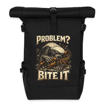 Honey Badger Honey Badger Animal Problem? Bite It - Roll Top Backpack - black - Front