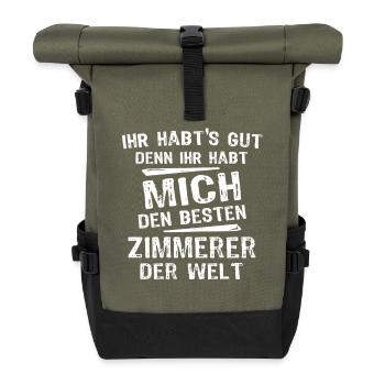 Zimmerer - Rolltop Rucksack - Olive/Schwarz - Vorne
