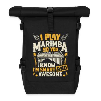 Marimbist, Schlaginstrument, Orchester, Marimba - Rolltop Rucksack - Schwarz - Vorne