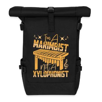 Marimbist, kein Xylophonist, Perkussionsmusiker - Rolltop Rucksack - Schwarz - Vorne