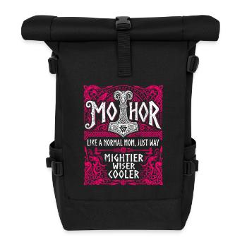 Mothor Wikinger Mutter Thor Hammer Spruch - Rolltop Rucksack - Schwarz - Vorne