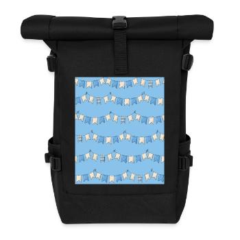 Blue White Flag Garland Bavaria Diamond Bavarian - Roll Top Backpack - black - Front