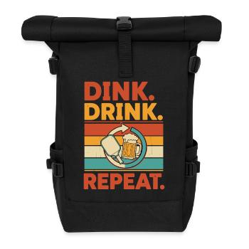 Pickleball Dink Drink Repeat Funny Player - Roll Top Backpack - black - Front