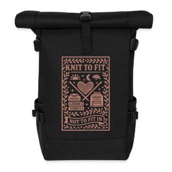 Knitting instead of fitting | Men's Wool - Roll Top Backpack - black - Front