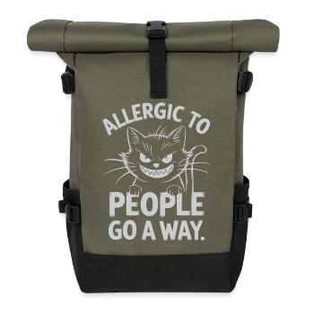 Chat allergique aux gens, drôle - Sac à dos roll top - olive/noir - Devant