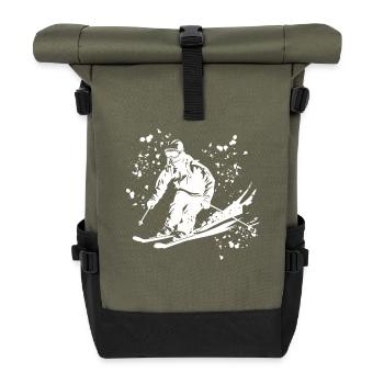 Alpine skiing Winter sports Nordic skiing - Roll Top Backpack - olive/black - Front